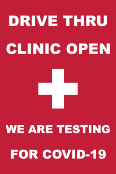 Show details for Drive Thru Clinic Sandwich Board Signs 872225028 Picture of Drive Thru Clinic Sandwich Board Signs 872225028