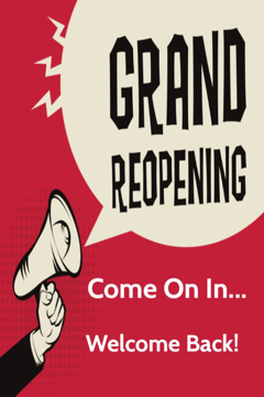 Show details for Reopened Sandwich Board Signs 872618074 Picture of Reopened Sandwich Board Signs 872618074