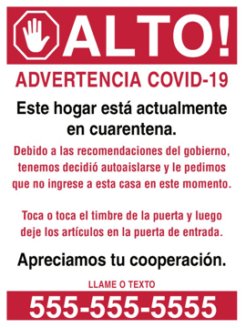 Show details for Spanish Coronavirus Signs 872155347 Picture of Spanish Coronavirus Signs 872155347
