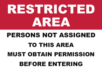 Show details for Restricted Area Signs 859799765 Picture of Restricted Area Signs 859799765