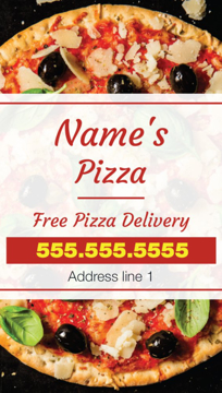 Show details for Magnetic Business Card_Pizza Delivery - Vertical Picture of Magnetic Business Card_Pizza Delivery - Vertical