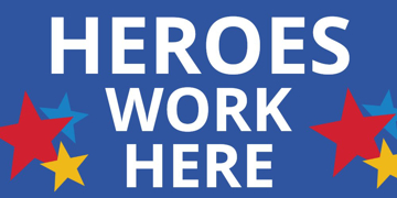 Show details for Heroes Work Here Banners 872483814 Picture of Heroes Work Here Banners 872483814