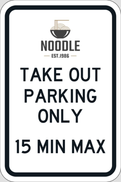 Show details for Take Out Only Parking Signs 872129105 Picture of Take Out Only Parking Signs 872129105