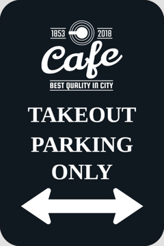 Show details for Take Out Only Parking Signs 872129039 Picture of Take Out Only Parking Signs 872129039