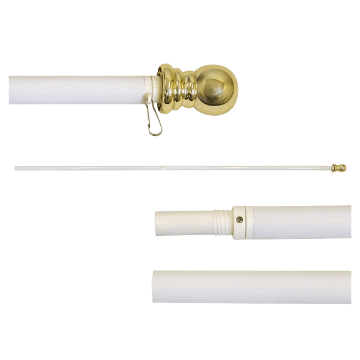 Show details for 6ft Spinner Flagpole - White Aluminum Picture of 6ft Spinner Flagpole - White Aluminum