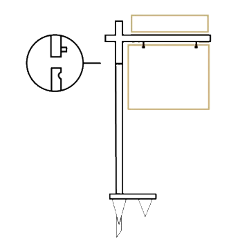 Show details for 64" Straight Arm Post Picture of 64" Straight Arm Post